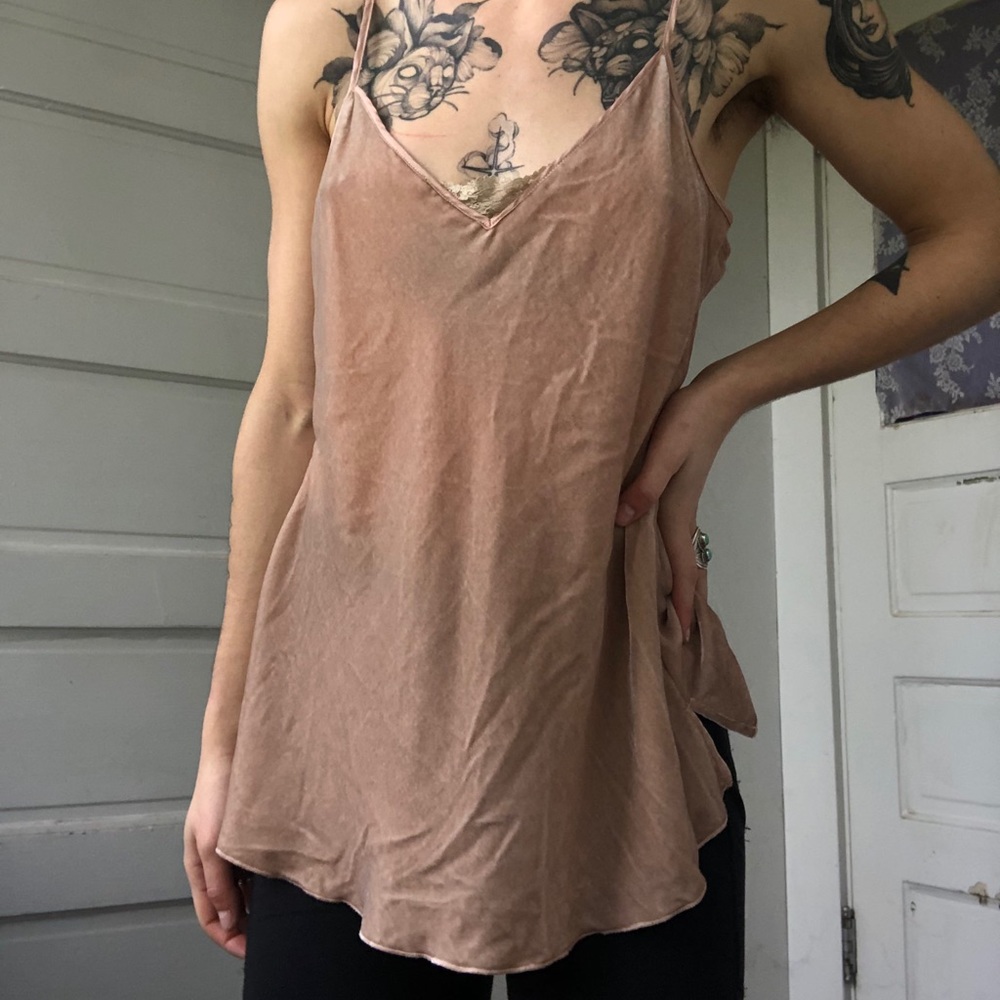 Vintage Blush Velvet Lingerie Tank